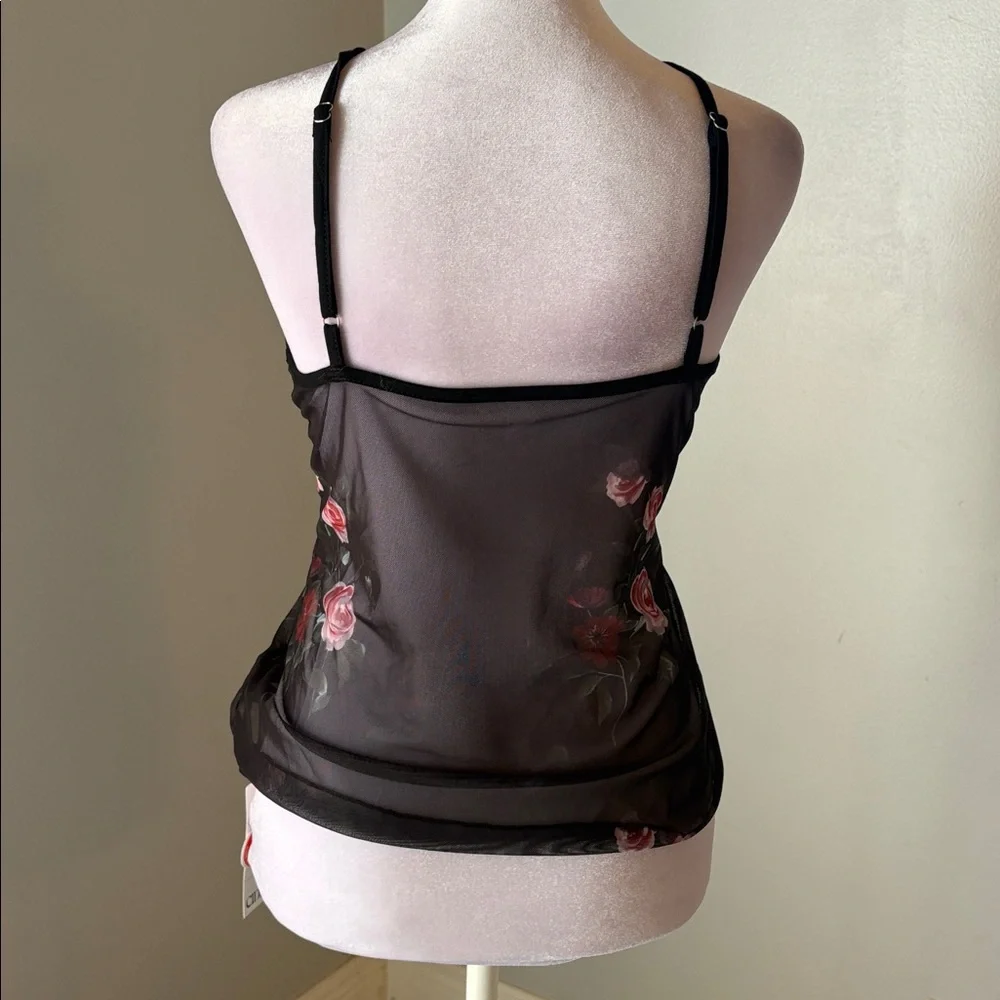 [Cider] Black Sheer Floral Top - Size Small NWT - Picture 4 of 4